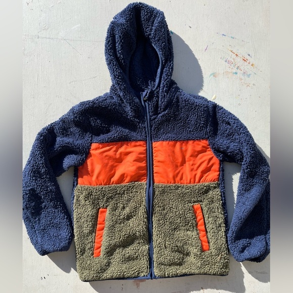 Kid's Eddie Bauer Jacket Multicolor Fleece M Soft Full Zip Outdoor Visibility - Picture 1 of 15